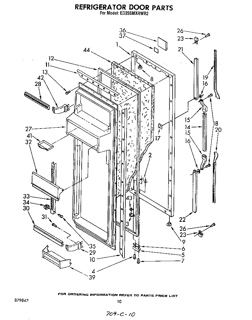 Whirlpool ED25SMXRWR2 refrigerator door diagram