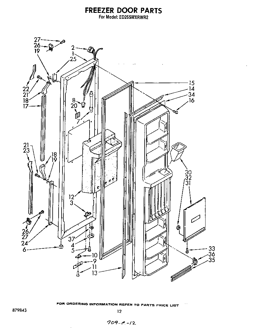 Whirlpool ED25SMXRWR2 freezer door diagram