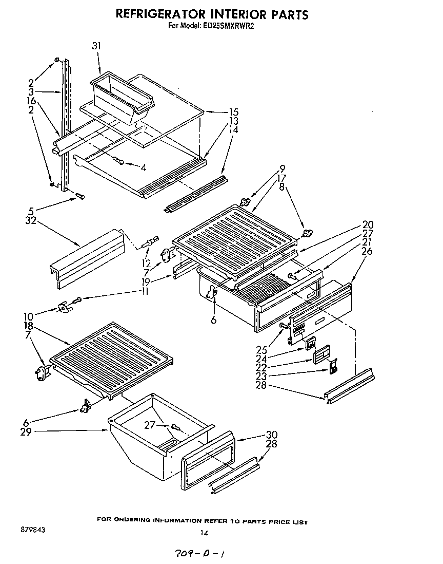 Whirlpool ED25SMXRWR2 refrigerator interior diagram