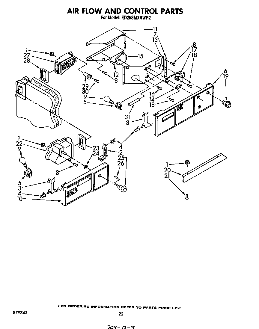 Whirlpool ED25SMXRWR2 airflow and control diagram