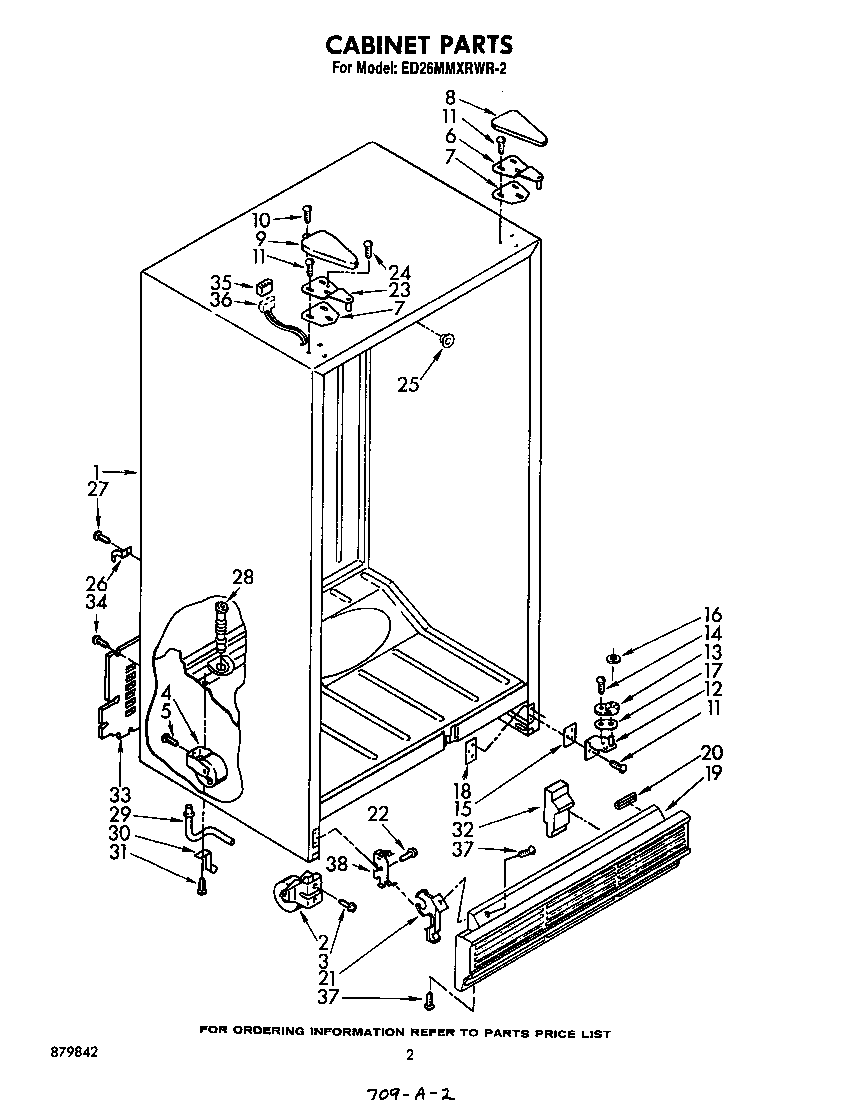 Whirlpool ED26MMXRWR2 cabinet diagram