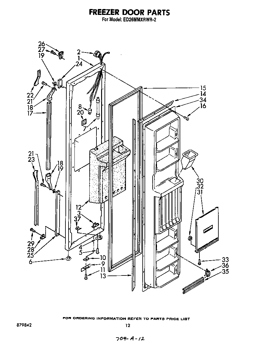 Whirlpool ED26MMXRWR2 freezer door diagram