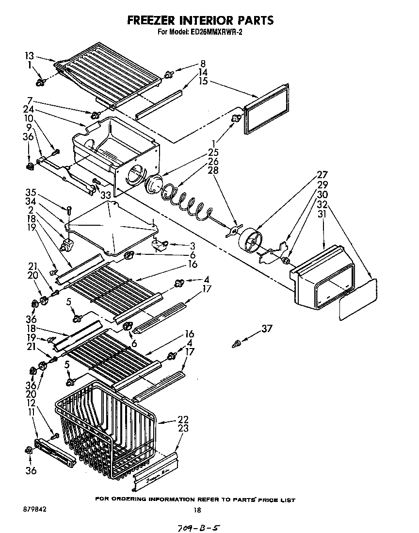 Whirlpool ED26MMXRWR2 freezer interior diagram