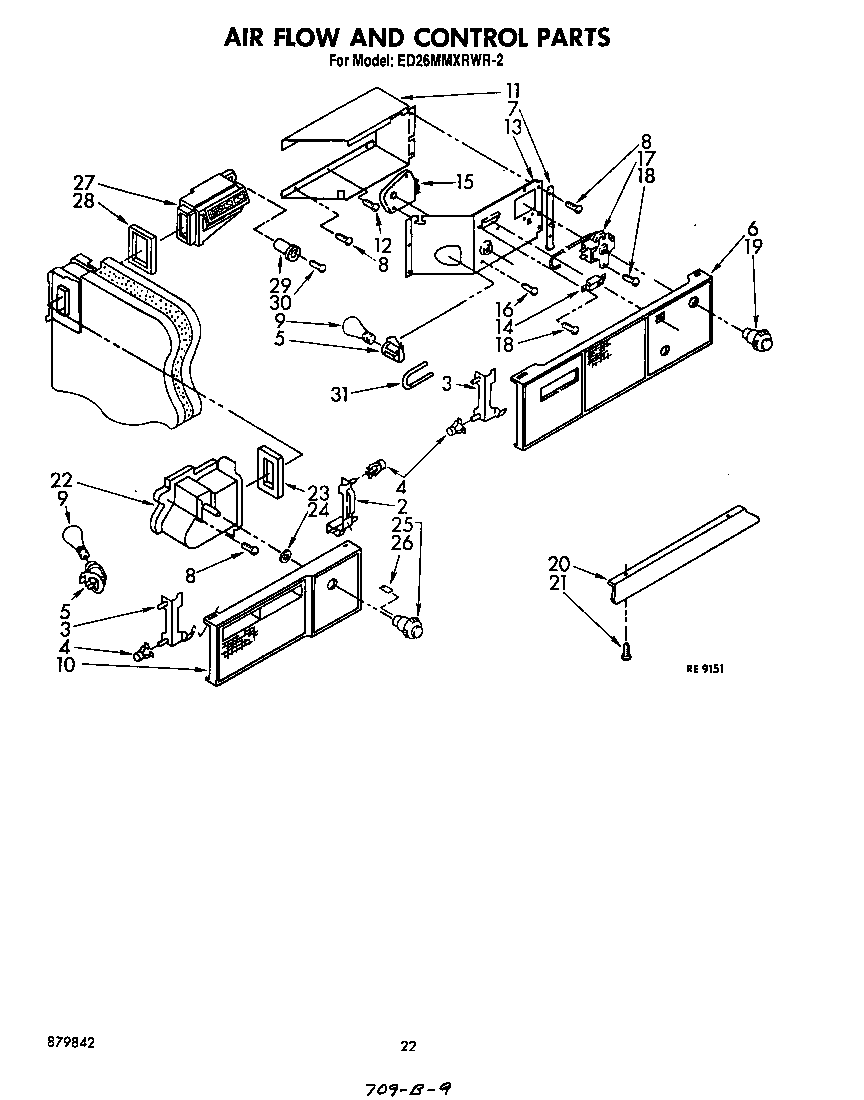 Whirlpool ED26MMXRWR2 airflow and control diagram
