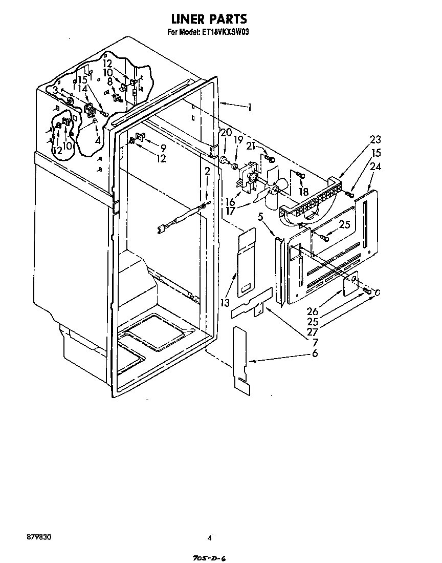 Whirlpool ET18VKXSW03 liner diagram
