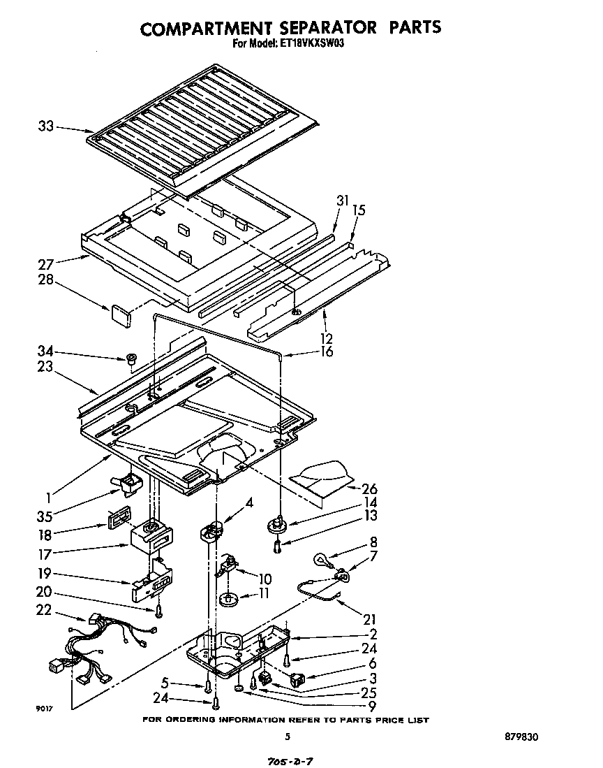 Whirlpool ET18VKXSW03 compartment separator diagram