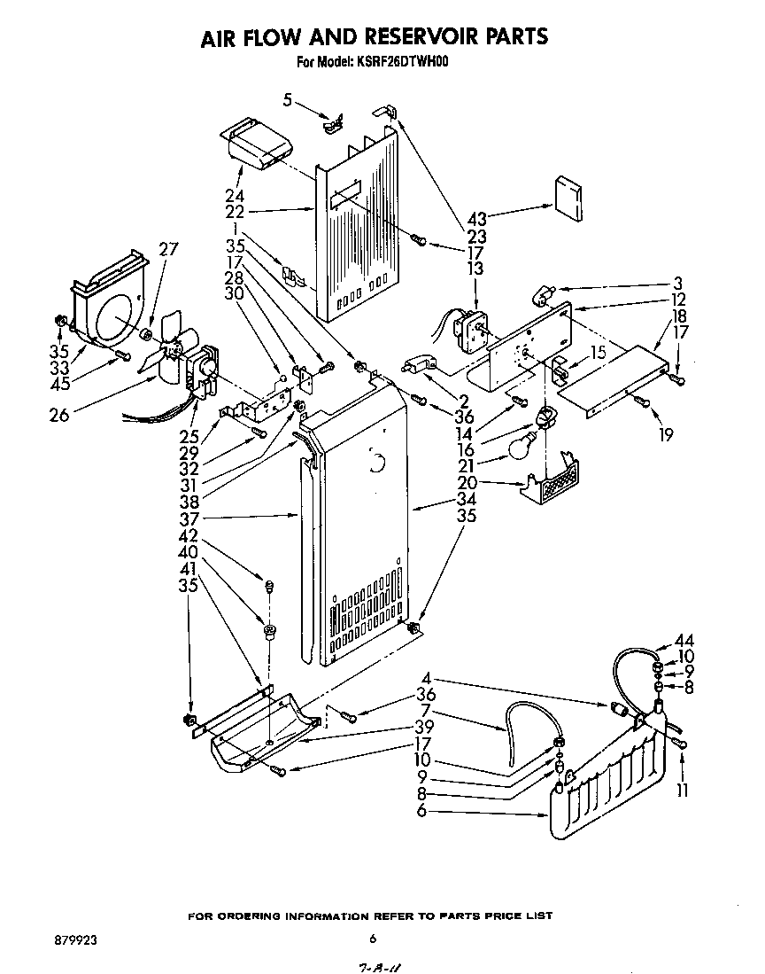 KitchenAid KSRF26DTWH00 air flow and reservoir diagram