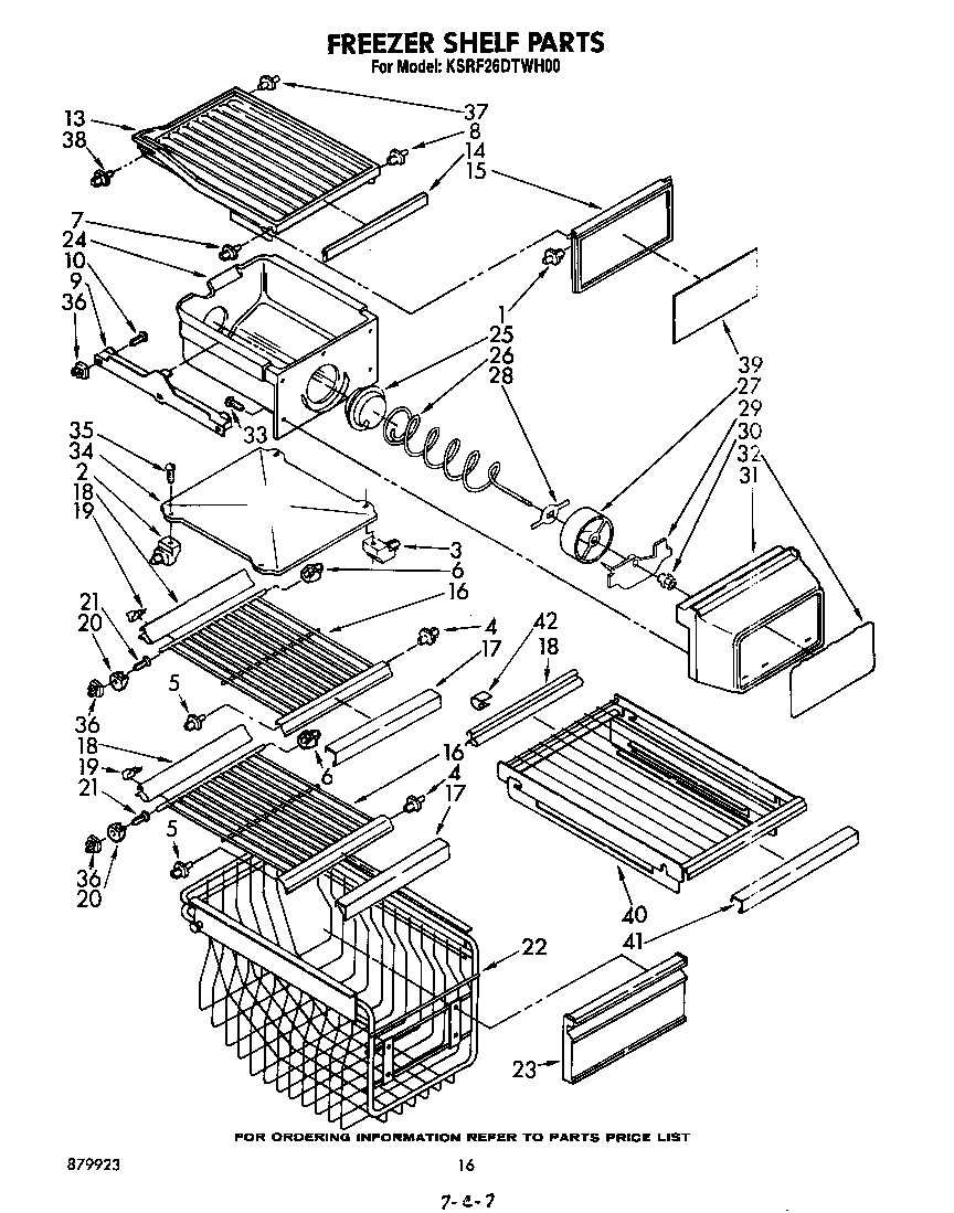 KitchenAid KSRF26DTWH00 freezer shelf diagram