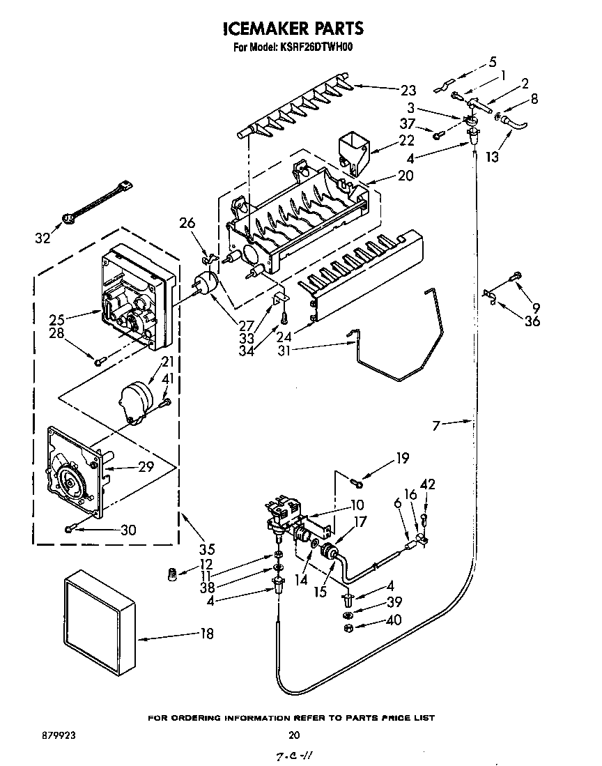 KitchenAid KSRF26DTWH00 ice maker diagram