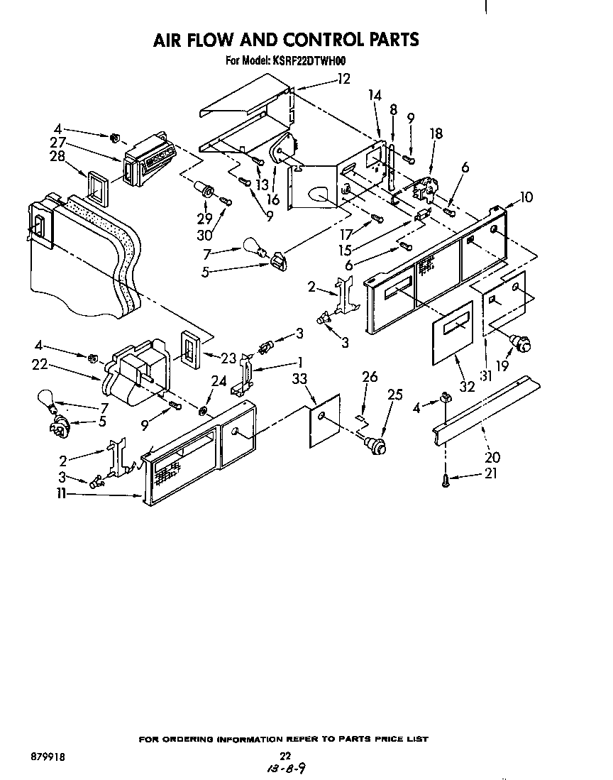 KitchenAid KSRF22DTWH00 air flow and control diagram