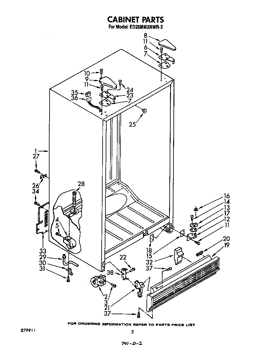 Whirlpool ED26MMXRWR3 cabinet diagram