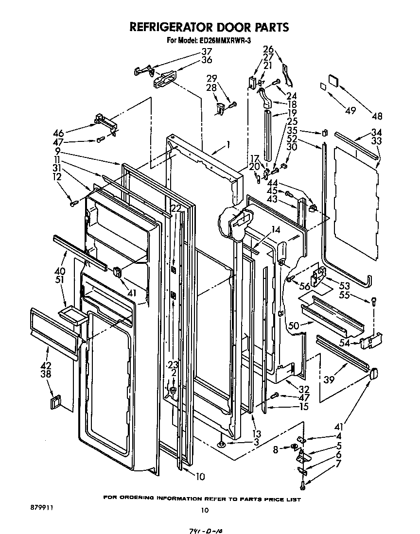 Whirlpool ED26MMXRWR3 refrigerator door diagram
