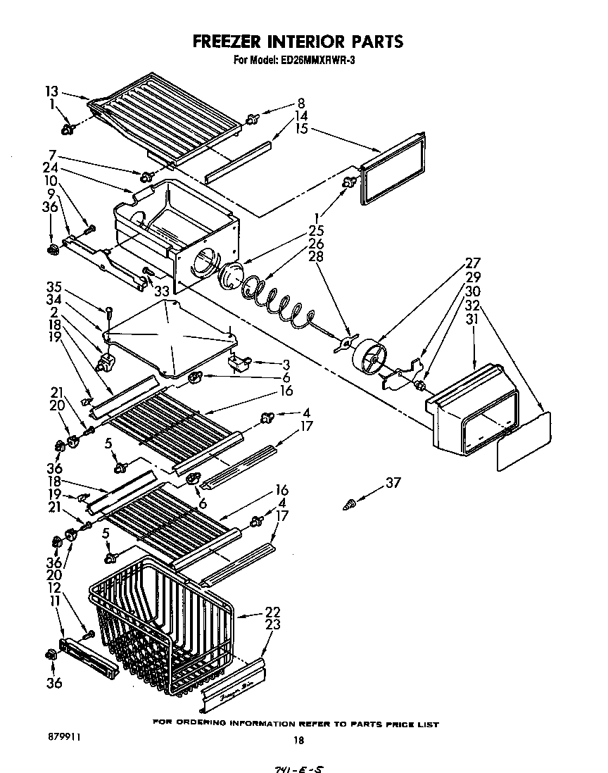 Whirlpool ED26MMXRWR3 freezer interior diagram
