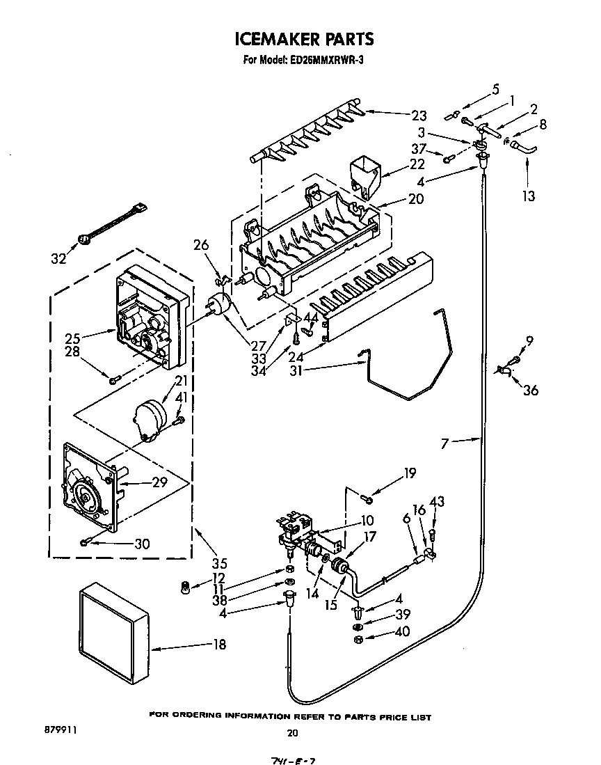 Whirlpool ED26MMXRWR3 ice maker diagram