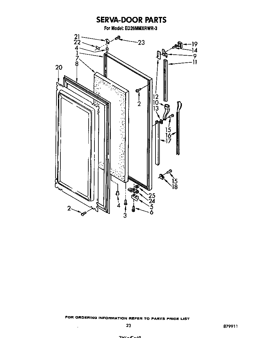 Whirlpool ED26MMXRWR3 serva-door diagram