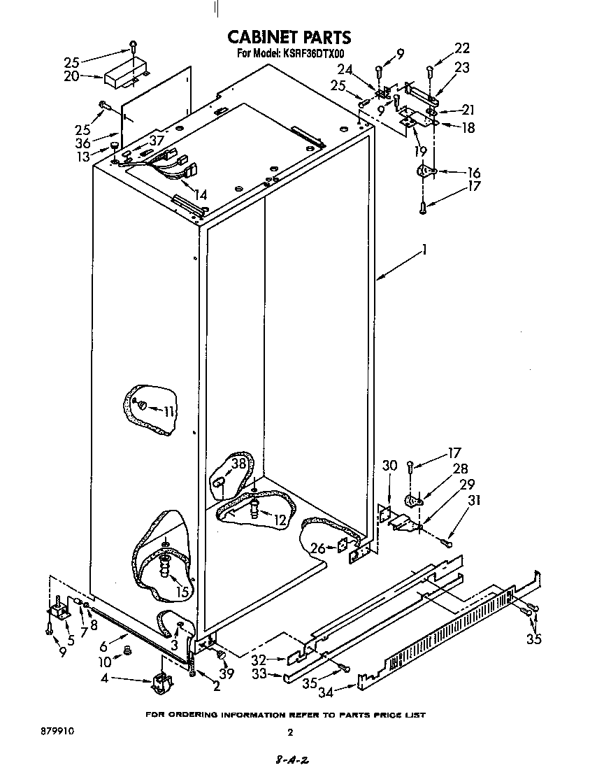 KitchenAid KSRF36DTX00 cabinet diagram