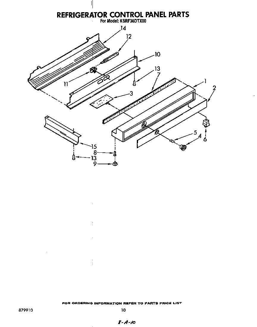 KitchenAid KSRF36DTX00 refrigerator control panel diagram