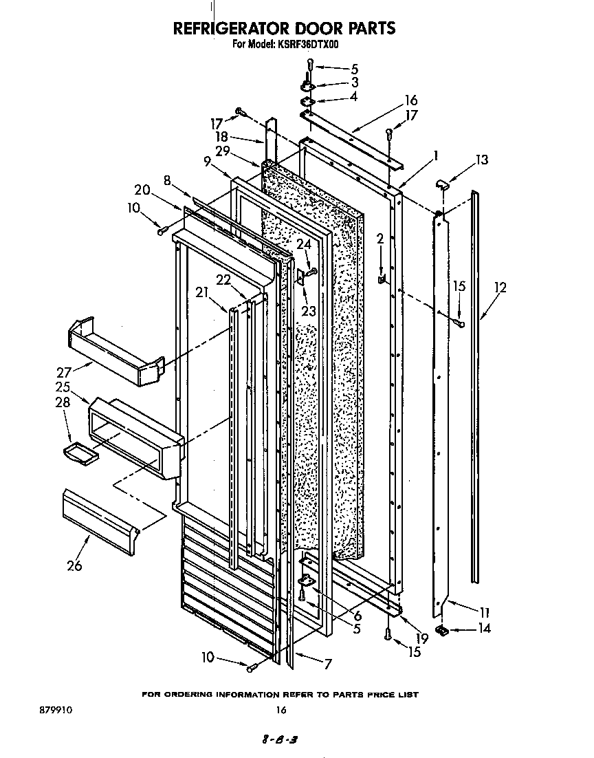 KitchenAid KSRF36DTX00 refrigerator door diagram