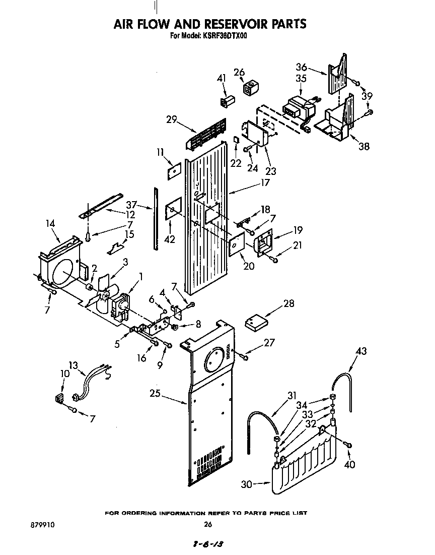 KitchenAid KSRF36DTX00 air flow and reservoir diagram