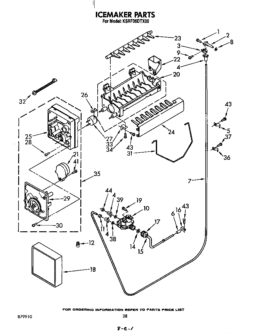 KitchenAid KSRF36DTX00 ice maker diagram