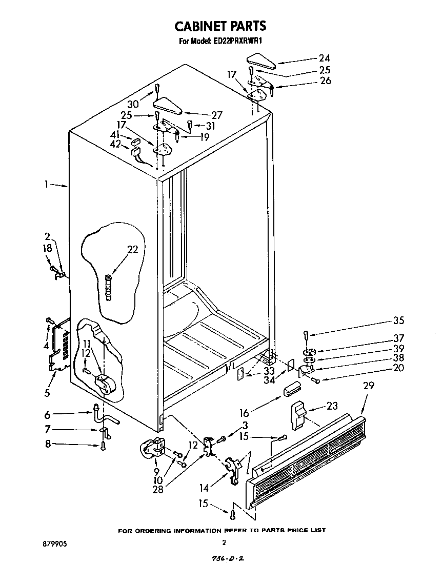 Whirlpool ED22PRXRWR1 cabinet diagram