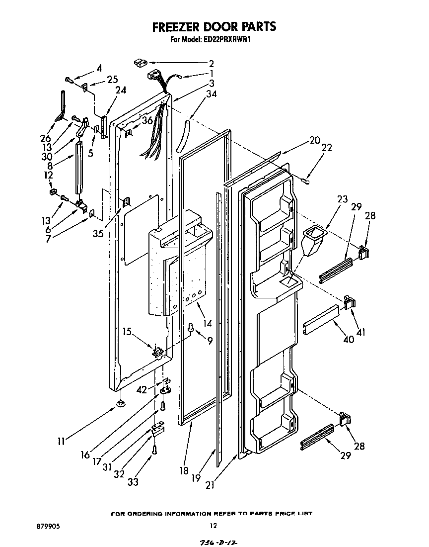 Whirlpool ED22PRXRWR1 freezer door diagram