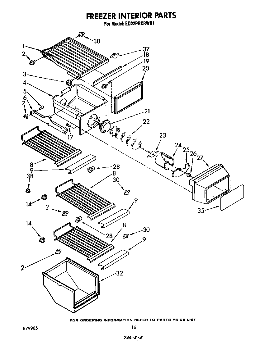 Whirlpool ED22PRXRWR1 freezer interior diagram