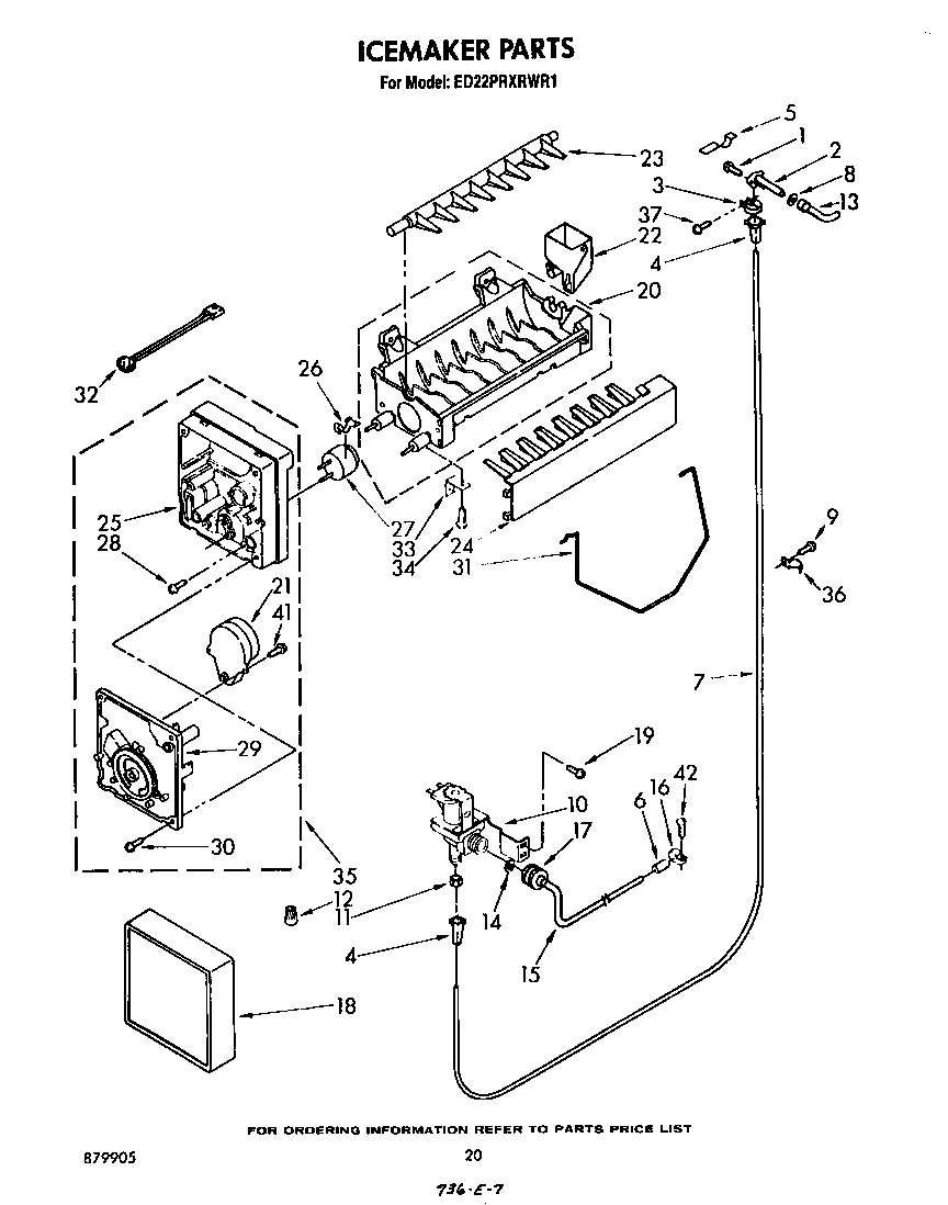 Whirlpool ED22PRXRWR1 ice maker diagram