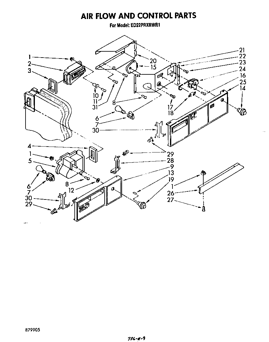 Whirlpool ED22PRXRWR1 air flow and control diagram