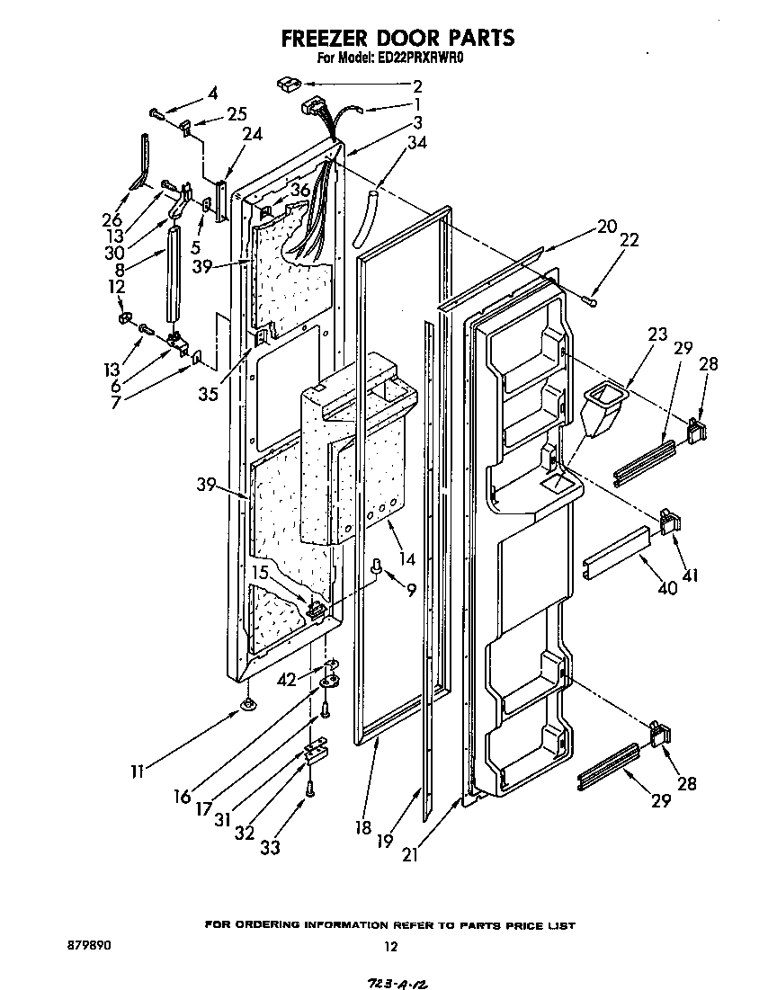 Whirlpool ED22PRXRWR0 freezer door diagram