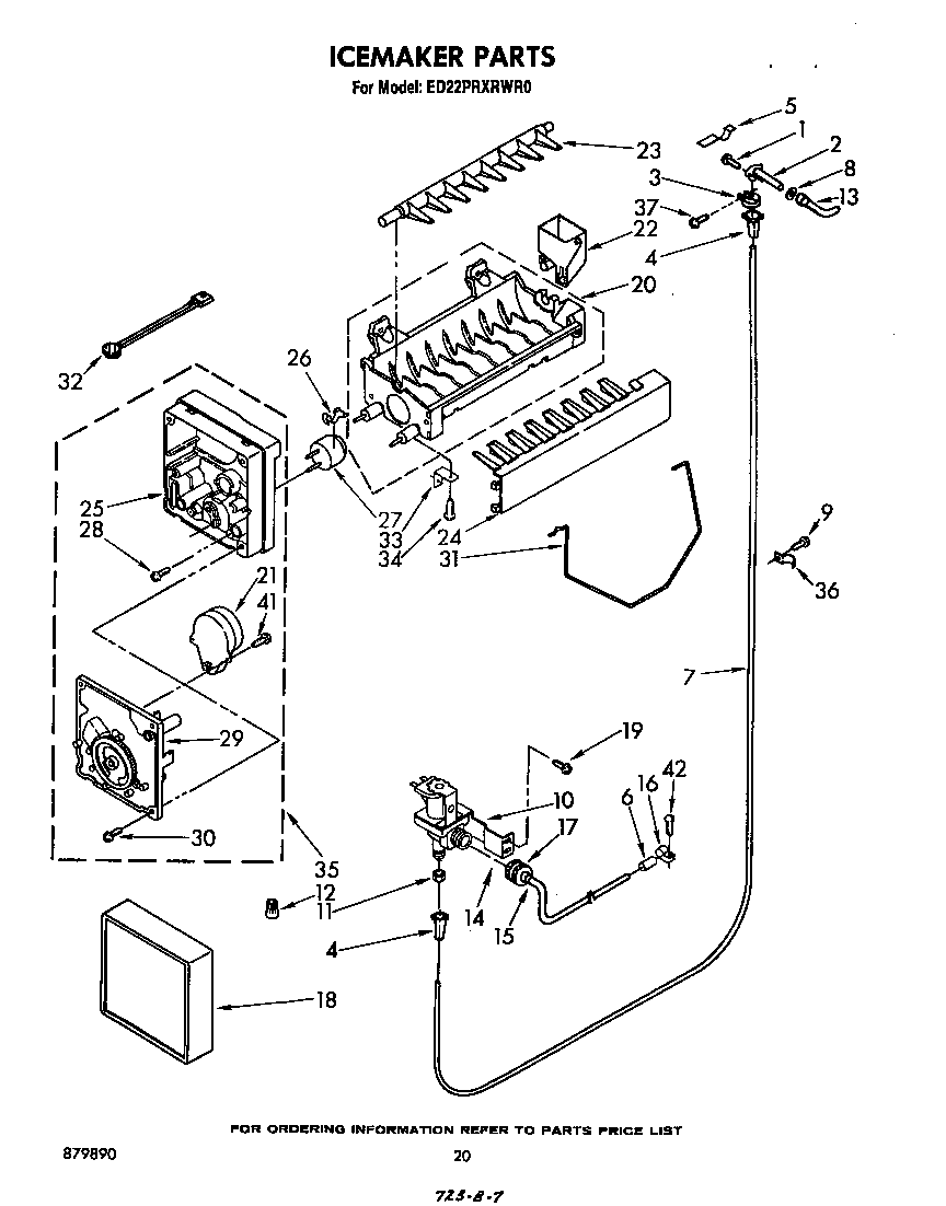 Whirlpool ED22PRXRWR0 icemaker diagram