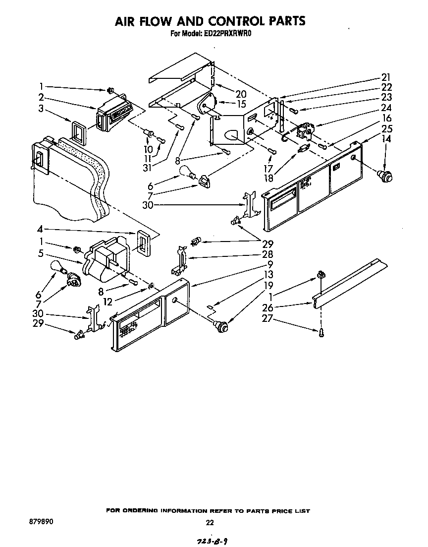 Whirlpool ED22PRXRWR0 airflow and control diagram