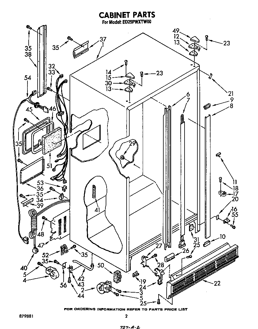 Whirlpool ED25PWXTW00 cabinet diagram