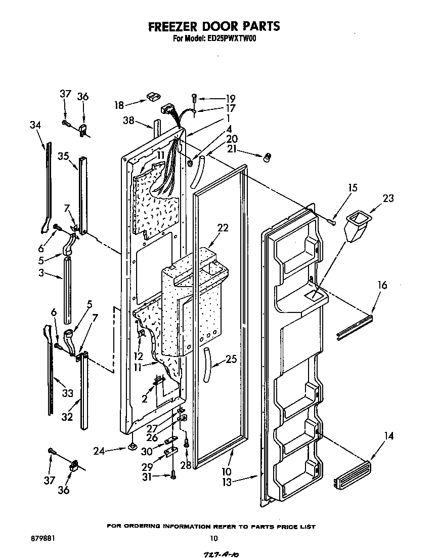Whirlpool ED25PWXTW00 freezer door diagram