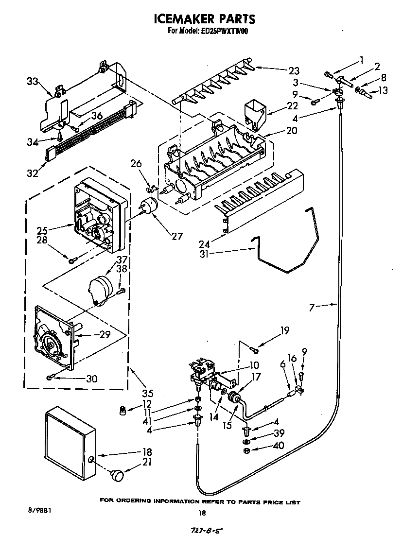 Whirlpool ED25PWXTW00 icemaker diagram