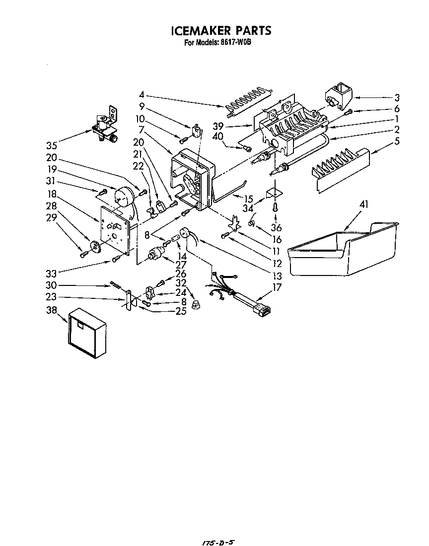 Roper 8617W0B ice maker diagram