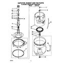 Whirlpool LSP8245AW0 agitator, basket and tub diagram