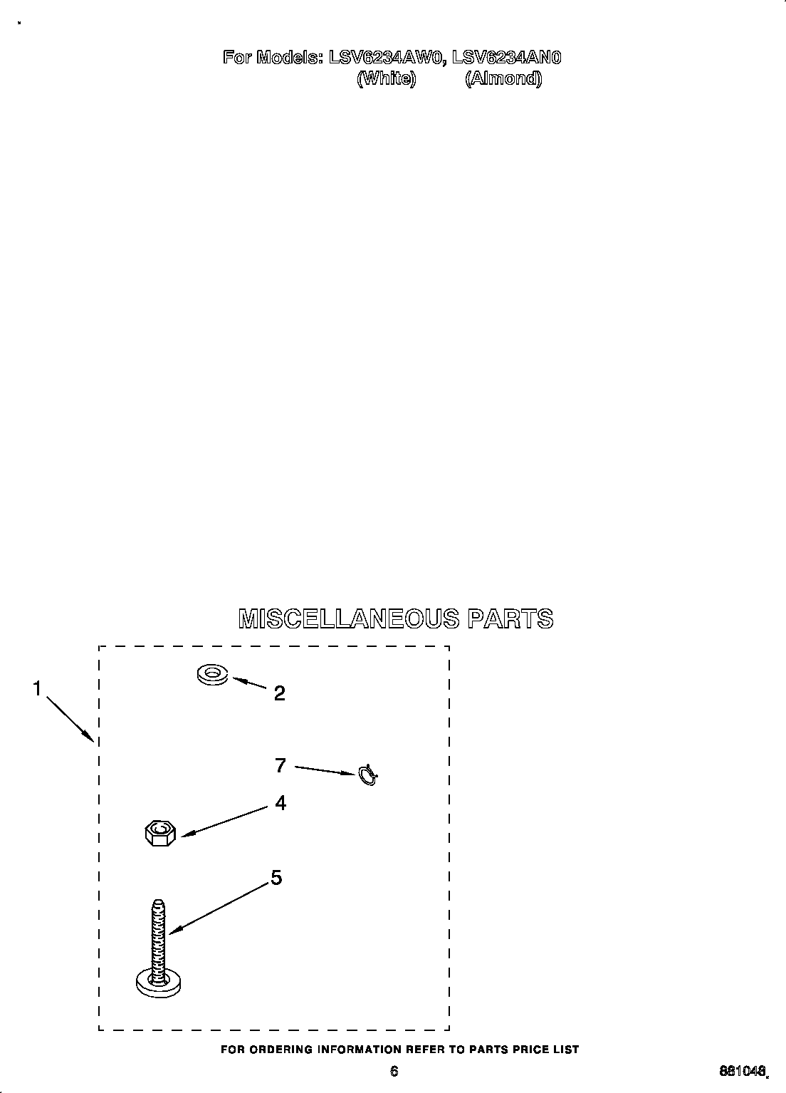 Whirlpool LSV6234AW0 miscellaneous diagram