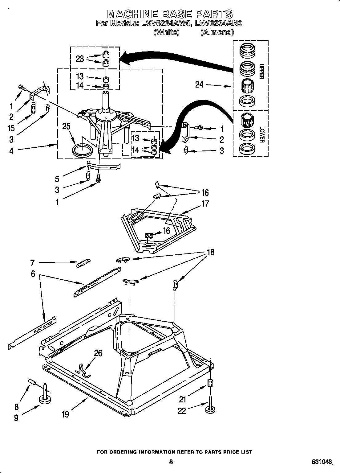 Whirlpool LSV6234AW0 machine base diagram
