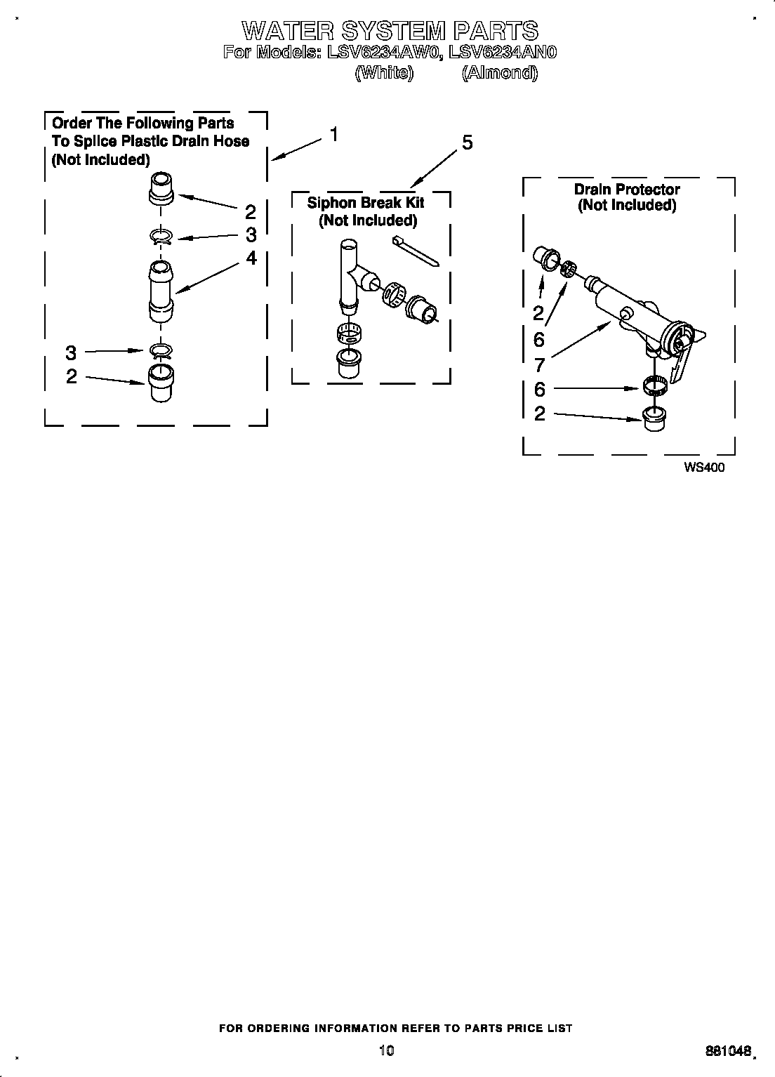 Whirlpool LSV6234AW0 water system diagram