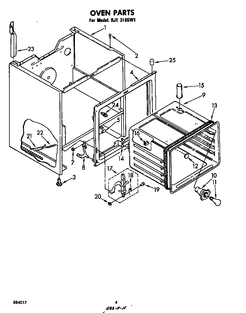 Whirlpool RJE3165W1 oven diagram