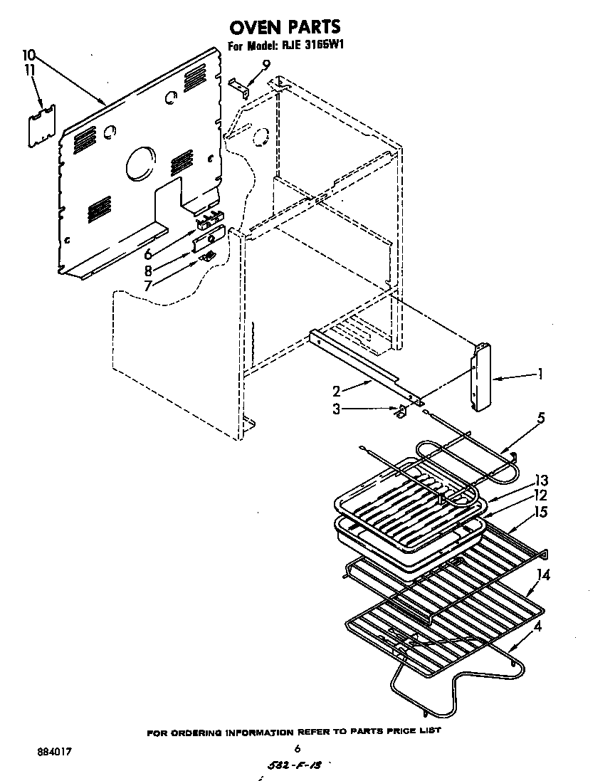 Whirlpool RJE3165W1 oven (continued) diagram