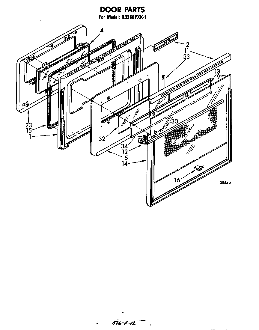 Whirlpool RB260PXK1 door diagram
