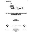 Whirlpool RM235PXL0 front cover diagram