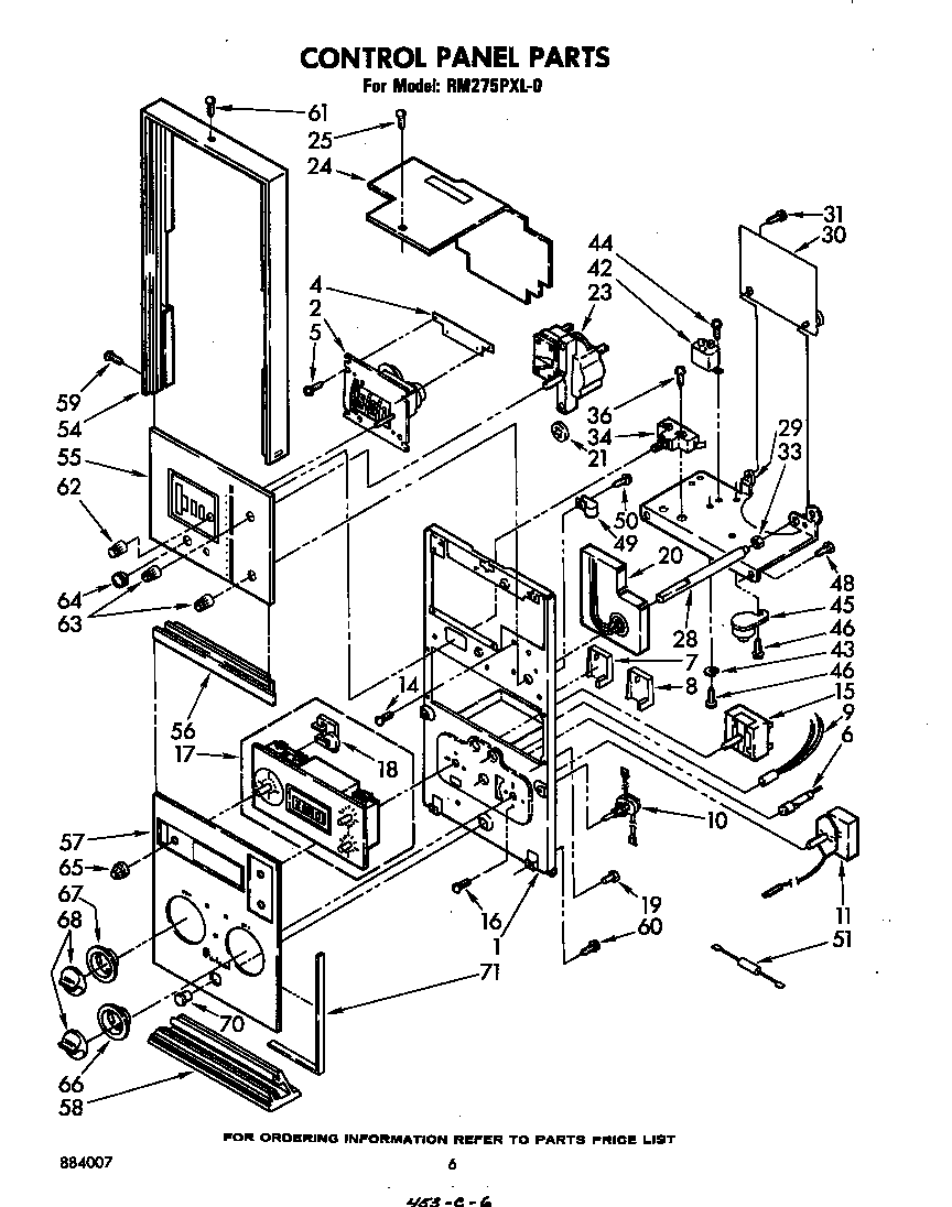 Whirlpool RM275PXL0 control panel diagram
