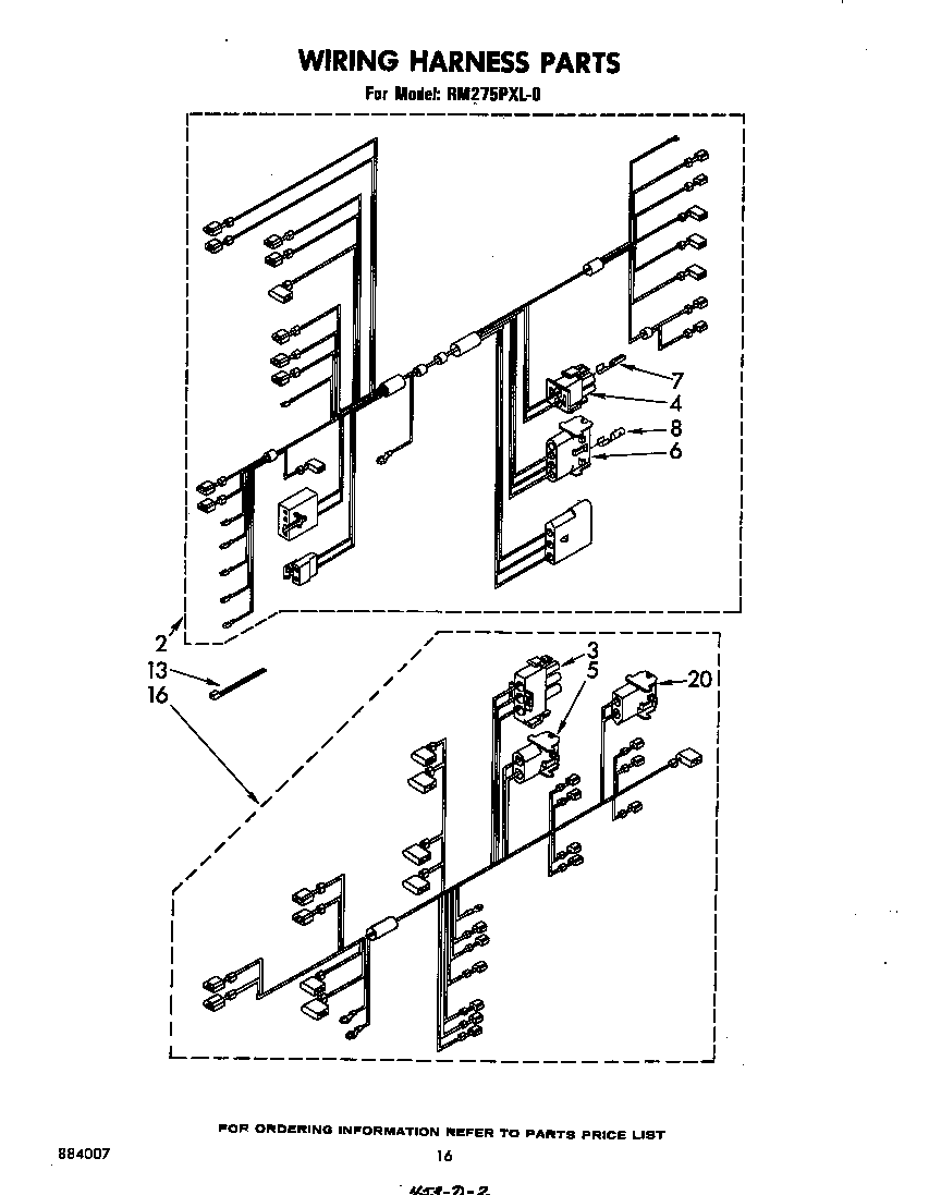 Whirlpool RM275PXL0 wiring harness diagram