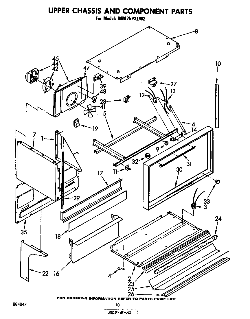 Whirlpool RM975PXLW2 upper chassis and component diagram