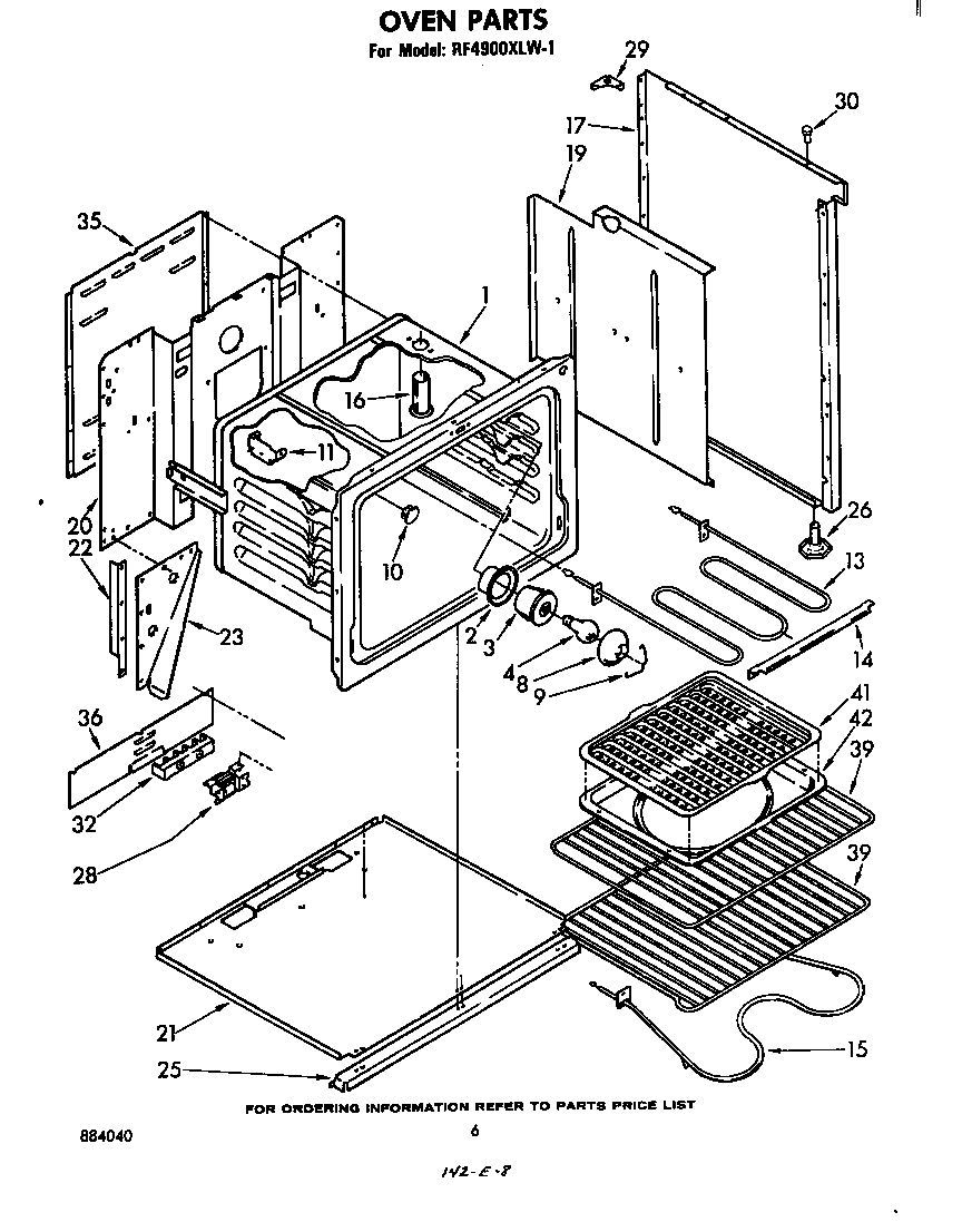 Whirlpool RF4900XLW1 oven diagram