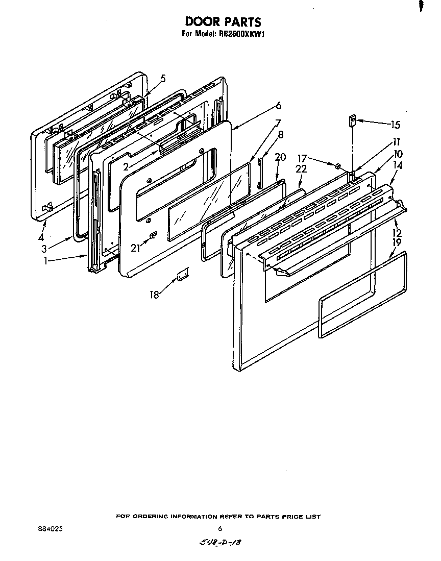 Whirlpool RB2600XKW1 door diagram