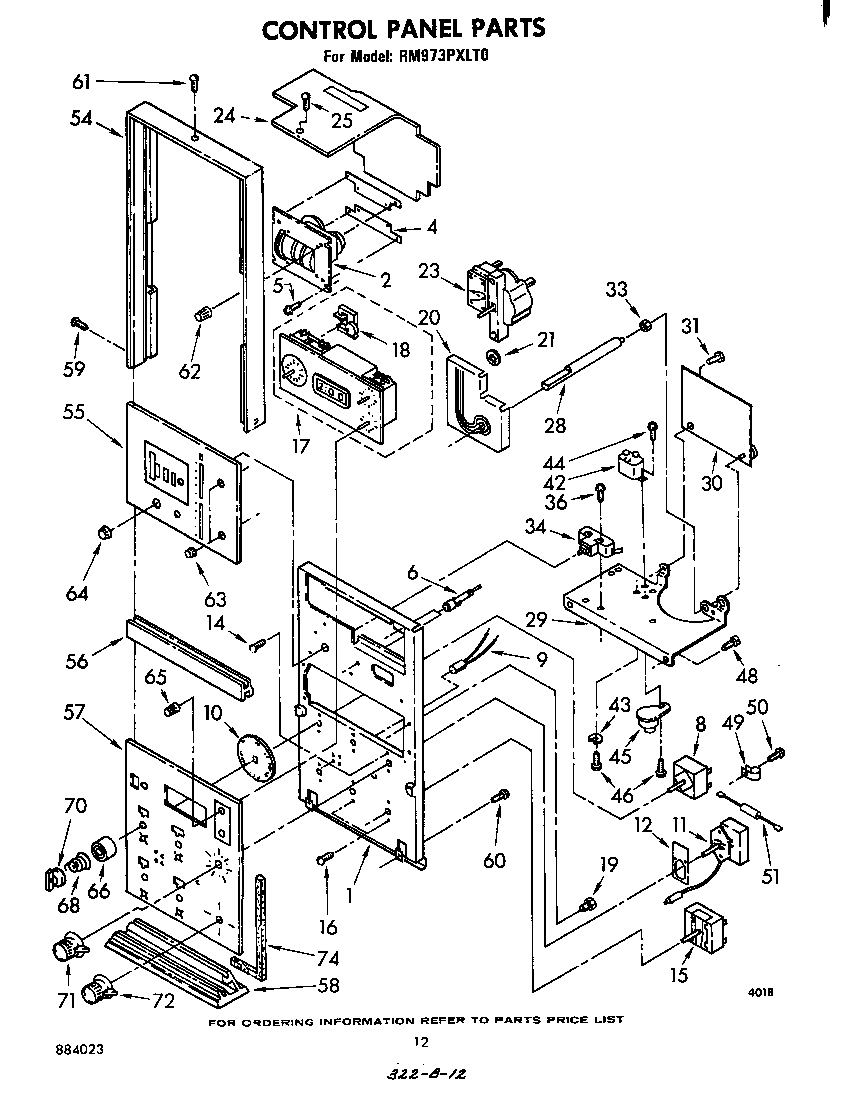 Whirlpool RM973PXLT0 control panel diagram
